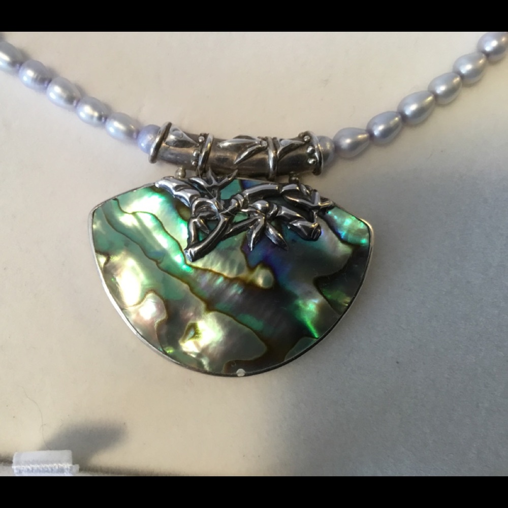 Vintage Sajen 925 Silver - Abalone Necklace